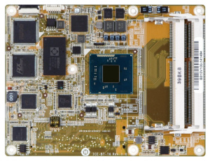 Процессорный модуль ICE-BT-T6-J19001, форм-фактор COM Express тип 6, поддержка четырёхъядерного процессора IntelR CeleronR J1900 (10Вт), VGA, DDI, LVD