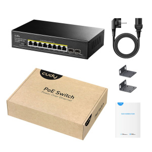 Коммутатор CUDY 8-Port Gigabit PoE+ Switch with 2 Gigabit SFP slot 120W 8-10/100/1000 BASE-T Gigabit ports, 2-1000 BASE-X SFP Slot, 8-port IEEE 802.3a