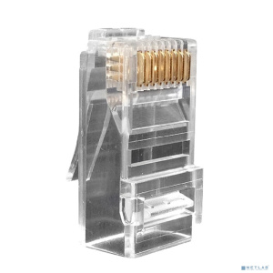 Hyperline PLUG-8P8C-U-C6 Разъем RJ-45(8P8C) под витую пару, категория 6 (50 µ"/ 50 микродюймов), универсальный (для одножильного и многожильного кабел