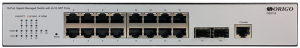 Коммутатор ORIGO Управляемый L2 , 16x1000Base-T, 2x1000Base-X SFP, консольный порт RJ-45, комплект для установки в 19" стойку