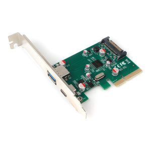 Контроллер Gembird USB SPCR-02 PCI-express, порты: 2 внешн. USB 3.1 Type-C и Type-A