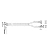 Кабель JPC P732VGB10800-1 Cable MCIO x8 74P (STRAIGHT TYPE) -TO- 2*MCIO x4 38P (STRAIGHT TYPE) , L:80cm