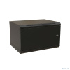 WRline Шкаф настенный 19-дюймовый (19"), 6U, 367х600х600мм, металлическая передняя дверь с замком, две боковые панели, цвет черный (RAL 9004) (разобра