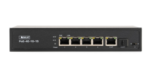 Коммутатор (4084) SKAT PoE-4E-1G-1S коммутатор PoE Plus, мощность 80Вт, порты: 4-Ethernet, 1-Uplink, 1-SFP