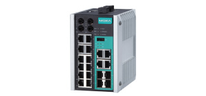 Управляемый коммутатор Gigabit Ethernet c портами 12 x 10/100BaseTX, 4 x 10/100/1000BaseT(X) или 100/1000BaseSFP, 2 x 100BaseFX (многомод, разъем ST)