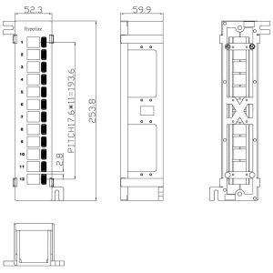 Панель Hyperline PPWBL-12 Модульная настенная патч-панель на 12 портов, для модулей Keystone Jack, с подставкой