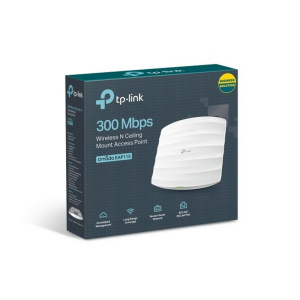 Точка доступа Wi-Fi TP-LINK EAP115 N300 Потолочная точка доступа Wi-Fi, чипсет QCA (Atheros), до 300 Мбит/с на 2,4 ГГц, поддержка стандартов 802.11 b/