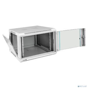Exegate EX298599RUS Шкаф телекоммуникационный 19" настенный 6U ExeGate EC-WM-6U.450.G.GREY (19”, 6U, 600x450x370mm (ШхГхВ), передняя дверь закаленное