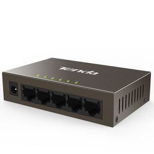 Коммутатор Tenda TEF1005D Коммутатор неуправляемый, 5 портов 5x100 Мбит/с, настольный, металлический корпус
