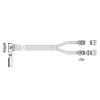 Кабель DiliVing DLMC74-8871 Cable MCIO x8 74P (прямой Straight Type) -TO- 2x Slimline SAS x4 38P (SFF8654, прямой Straight Type) , 85 Ohm, L:80cm