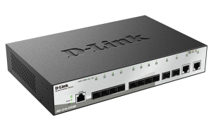 Коммутатор D-Link Управляемый L2 коммутатор, 10x1000Base-X SFP, 2x1000Base-T, защита от статического электричества до 6 кВ, CLI, консольный порт RJ-45