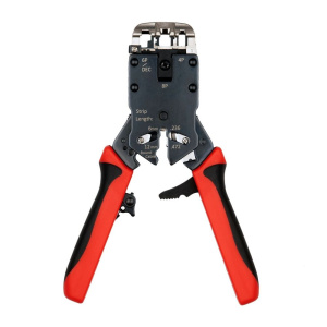 Инструмент обжимной Hyperline HT-3008AR Инструмент обжимной с храповым механизмом, RJ-11 (4P4C),RJ-12(6P6C),RJ-45(8P8C),4P4C,4P2C профессиональный, с