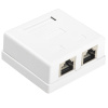 Розетка компьютерная Hyperline SB1-2-8P8C-C6-SH-WH RJ-45(8P8C), кат 6, экранированная, двойная, внешняя, Dual IDC
