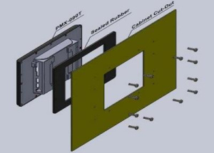 Безвентиляторный панельный компьютер PMX-090T-5A-512, с TFT-матрицей 9 с тачскрином, встроенной памятью DDR2 512МБ, портами LAN, RS-232/422/485, 2 х U