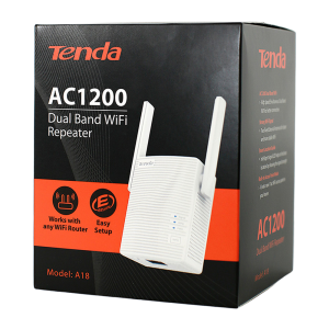 Усилитель Wi-Fi сигнала Tenda A18 Двухдиапазонный усилитель беспроводного сигнала AC1200 2,4/5 ГГц, 1167 Мбит/с, внешние антенны 2х2dBi, 1x100Мбит/с