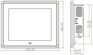 Безвентиляторный панельный компьютер iEi PPC2-C08-EHL-J1/8G Дисплей 8" (SVGA) с проекционно-ёмкостным сенсорным экраном; антибликовое покрытие (AG), I