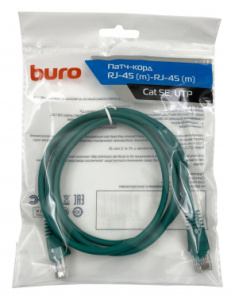 Патч-корд Buro UTP-5E-1,5M-GR UTP 4 пары cat.5E CCA molded 1.5м зеленый RJ-45 (m)-RJ-45 (m)