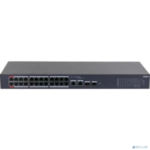 DAHUA DH-CS4226-24ET-240 24-портовый облачный управляемый коммутатор с PoE, 24xRJ45 100Mb, 2хКомбо SFP/RJ45 1Gb, суммарно 240Вт, коммутация 8.8 Гбит/с