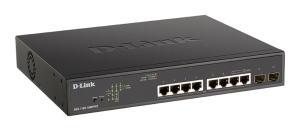 Коммутатор D-Link Настраиваемый L2 PoE-коммутатор, 8х1000Base-T PoE (2 порта 802.3bt 90 Вт), 2x1000Base-X SFP, PoE-бюджет 242 Вт