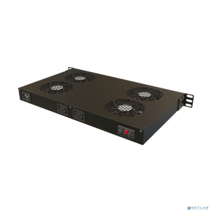 Модуль вентиляторный Hyperline (TRFA-WB-MICR-4F-RAL9004) 4 вент. с термостатом черный (упак.:1шт)