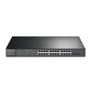Коммутатор TP-LINK TL-SG3428XMP 24-портовый гигабитный управляемый PoE-коммутатор с 4 SFP+ портами 10 Гбит/с, поддержка PoE 802.3af/at, 1 консольный п