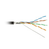 Кабель Hyperline FUTP4R-C5E-S24-OUT-PE-BK-500 (500 м) витая пара, экранированный F/UTP, общий экран фольга, категория 5e, 4 пары 24 AWG, 4х2х0,51 мм,
