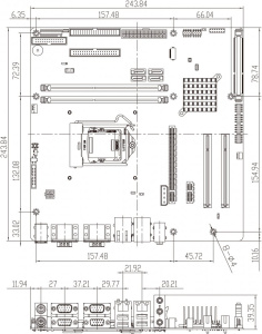 Промышленная материнская плата IMB-H810-i2, форм-фактор mATX, Intel LGA 1150, до 16Гб DDR3/DDR3L - 1333/1600, 2x VGA, 2x GbE LAN, 11x COM, 12x USB, 4x