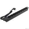 Exegate EX280849RUS Блок розеток ExeGate ServerPro PDU-19H903 Al-9S-EU2, 19",1U,алюм, 9Schuko, евровилка, 2м