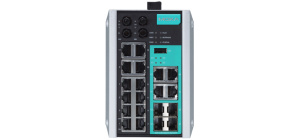 Управляемый коммутатор Gigabit Ethernet c портами 12 x 10/100BaseTX, 4 x 10/100/1000BaseT(X) или 100/1000BaseSFP, 2 x 100BaseFX (многомод, разъем ST),