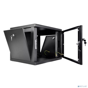 ЦМО Шкаф телекоммуникационный настенный сварной 9U (600 x 350) съёмные стенки, дверь стекло, чёрный, ШРН-9.350-9005