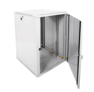 Шкаф ЦМО Шкаф телекоммуникационный настенный разборный ЭКОНОМ 18U (600х650) дверь стекло, цвет черный