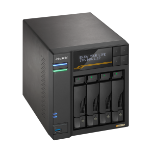 Платформа СХД ASUSTOR AS6804T 4 Bay (Max.16) 4xM.2 2x5GLAN 2x10GLAN 16GB (Max.64GB) DDR5 2xUSB-C 3xUSB