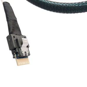 Кабель DiliVing DLSL38-1067 Slimline SASx4 (SFF8654) -to- HD MiniSAS x4 (SFF8643) PCIE 3.0, 85 Ohm, 100cm