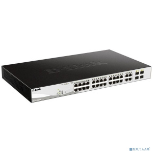 D-Link DGS-1210-28MP/F3A Настраиваемый L2 коммутатор с 24 портами 10/100/1000Base-T и 4 комбо-портами 100/1000Base-T/SFP (24 порта PoE 802.3af/at, PoE