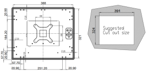 Промышленный монитор DM-F17A/PC, дисплей 17" SXGA, 1280 х 1024, 350 кд/м2, проекционно-емкостный сенсорный экран (USB), антибликовое покрытие, устой