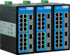 Неуправляемый промышленный Gigabit Ethernet коммутатор, 16 x 100M RJ45 PoE, 4 x 1G SFP, общий PoE бюджет 200W, питание 2 x 48VDC, монтаж на DIN-рейку