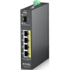 Коммутатор ZYXEL RGS100-5P-ZZ0101F Промышленный PoE+ RGS100-5P, 4xGE PoE+, 1xSFP, крепление на стену/DIN-рейку, IP30, два источника питания DC,