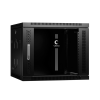 Cabeus SH-05F-9U60/35-BK Шкаф телекоммуникационный настенный 19" 9U 600x350x501mm (ШхГхВ) дверь стекло, цвет черный (RAL 9004)