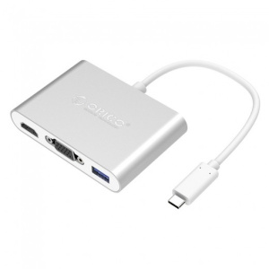 ORICO RCHV-SV USB-концентратор RCHV (серебристый) VGA*1, HDMI*1, Type-C*1, Type-A*1 USB type-c