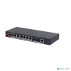 DAHUA DH-S4210-8GT-110 10-портовый гигабитный управляемый коммутатор с PoE, уровень L2, 8xRJ45 1Gb PoE, 2xSFP 1Gb, суммарно 110Вт, коммутация 20 Гбит/