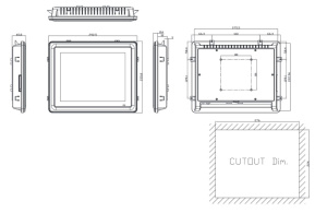 Медицинский безвентиляторный компьютер MPC102-845-J-US, дисплей 10.4" XGA TFT, резистивный сенсорный экран, процессор Intel Celeron N3050, 1 x 204-pin