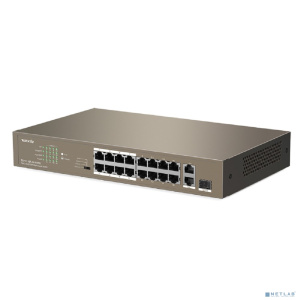 TENDA TEF1118P-16-150W Коммутатор в стойку 16-Ports 10/100 Base-TX + 2-Ports 10/100/1000 Base-T + 1-Port 1000 Base-X SFP 16-Ports PoE(PoE бюджет 130W)