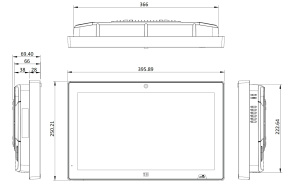 Панельный безвентиляторный компьютер iEi AFL3-W15C-ADLP-i5/8G, дисплей 15.6" с антибликовым покрытием, проекционно-ёмкостный сенсорный экран, IP64 (пе