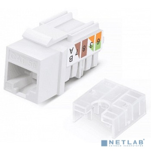 WRline Вставка Keystone Jack RJ-45, 90 градусов, категория 5e, неэкранированная, заделка тип 110, цвет белый