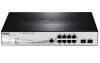 Коммутатор D-Link Управляемый L2 PoE-коммутатор, 8x1000Base-T PoE, 2x1000Base-X SFP, PoE-бюджет 78 Вт, защита от статического электричества до 6 кВ, C