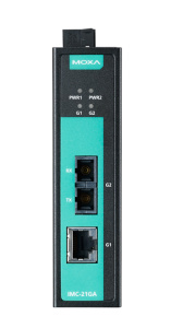 Промышленный медиаконвертер Gigabit Ethernet 10/100/1000BaseTX в 100/1000Base SC (многомодовое оптоволокно) в металлическом корпусе