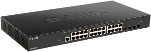 Коммутатор D-LINK Коммутатор/ DXS-1210-28T Smart L2+ Switch 24x10GBase-T, 4x25GBase-X SFP28, CLI, RJ45 Console