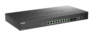 Коммутатор D-Link Управляемый L2 PoE-коммутатор, 8x2.5GBase-T PoE, 2x10GBase-T, 2x10GBase-X SFP+, PoE-бюджет 240 Вт, защита от статического электричес