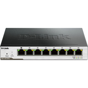 Коммутатор D-LINK Коммутатор/ DGS-1100-08PD EasySmart L2 Switch 7х1000Base-T, 1x1000Base-T PD PoE, w/o power adapter
