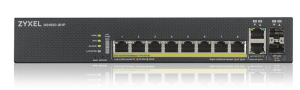 Коммутатор Zyxel Networks Smart L2 PoE+ Zyxel NebulaFlex GS1920-8HPv2, 8xGE PoE+, 2xCombo (SFP/RJ-45), бесшумный (без вентилятора), бюджет PoE 130 Вт